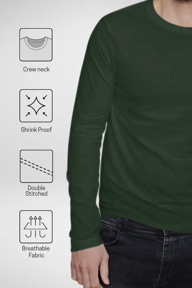 Maroon and Bottle Green Full Sleeve T-Shirts Combo for Men