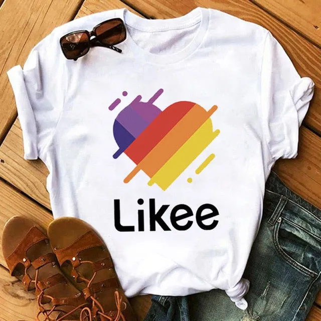 Maycaur Red Heart Butterfly Print Women Tshirt Fashion Casual O Neck Female T Shirt 90s Lady Yong Girl New Valentine's Day Gifts