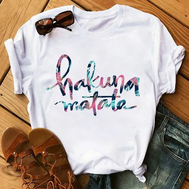Maycaur T-shirt Women 2020 Summer Fashion Cartoon Lion King Pocket Print Tshirts Harajuku Casual Short Sleeve Tshirt Female Tops