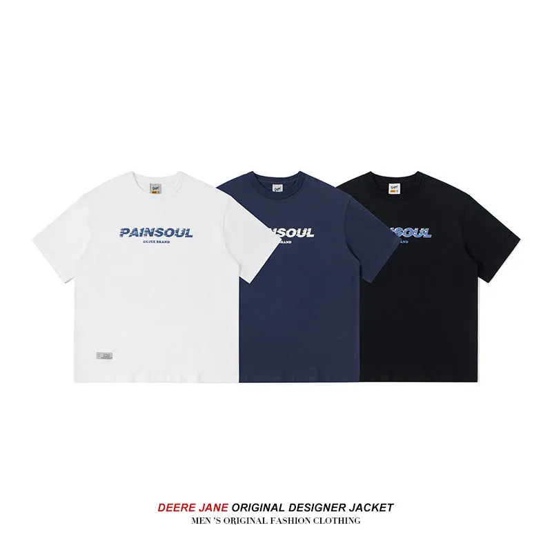 Men T-shirt Summer Cotton Short Sleeve Men's Loose Versatile Half Sleeve T-shirt