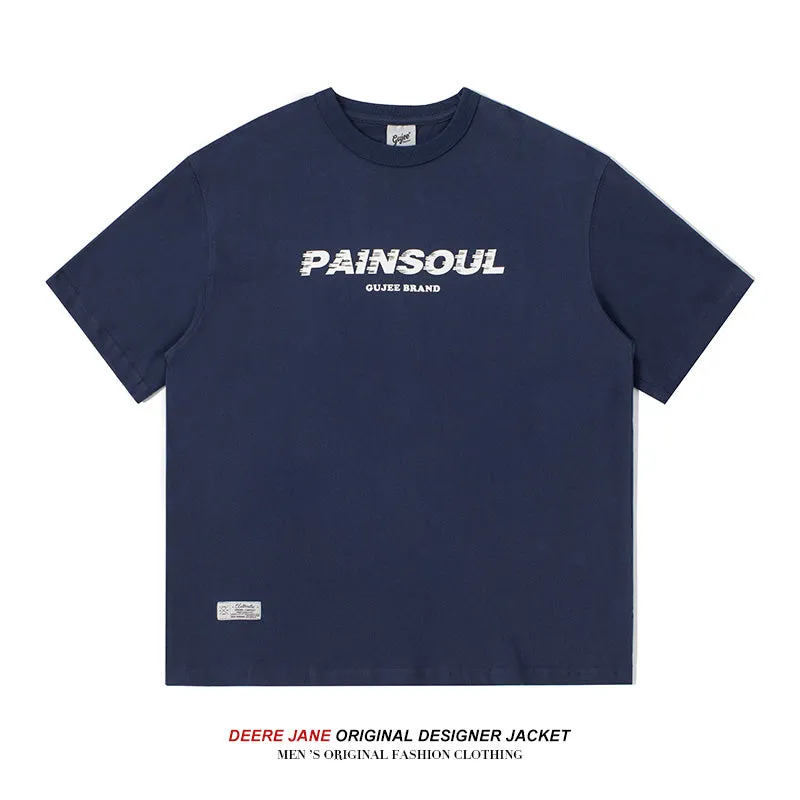 Men T-shirt Summer Cotton Short Sleeve Men's Loose Versatile Half Sleeve T-shirt