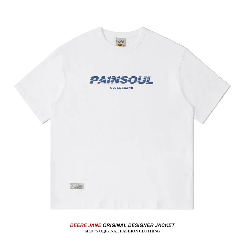 Men T-shirt Summer Cotton Short Sleeve Men's Loose Versatile Half Sleeve T-shirt