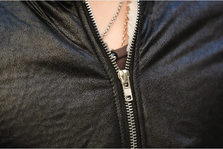 Men's Autumn/Winter Warm Faux Leather Jacket