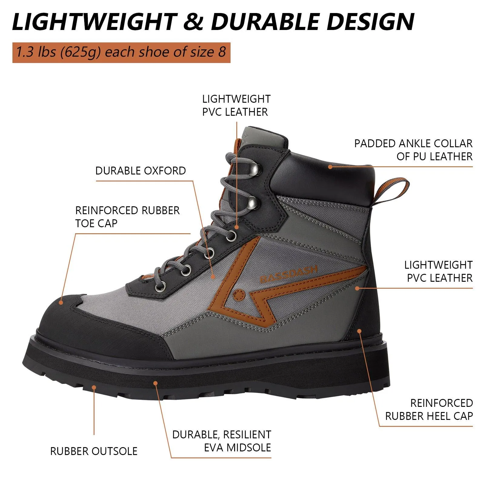 Men’s Flex Wading Boots with Rubber Sole