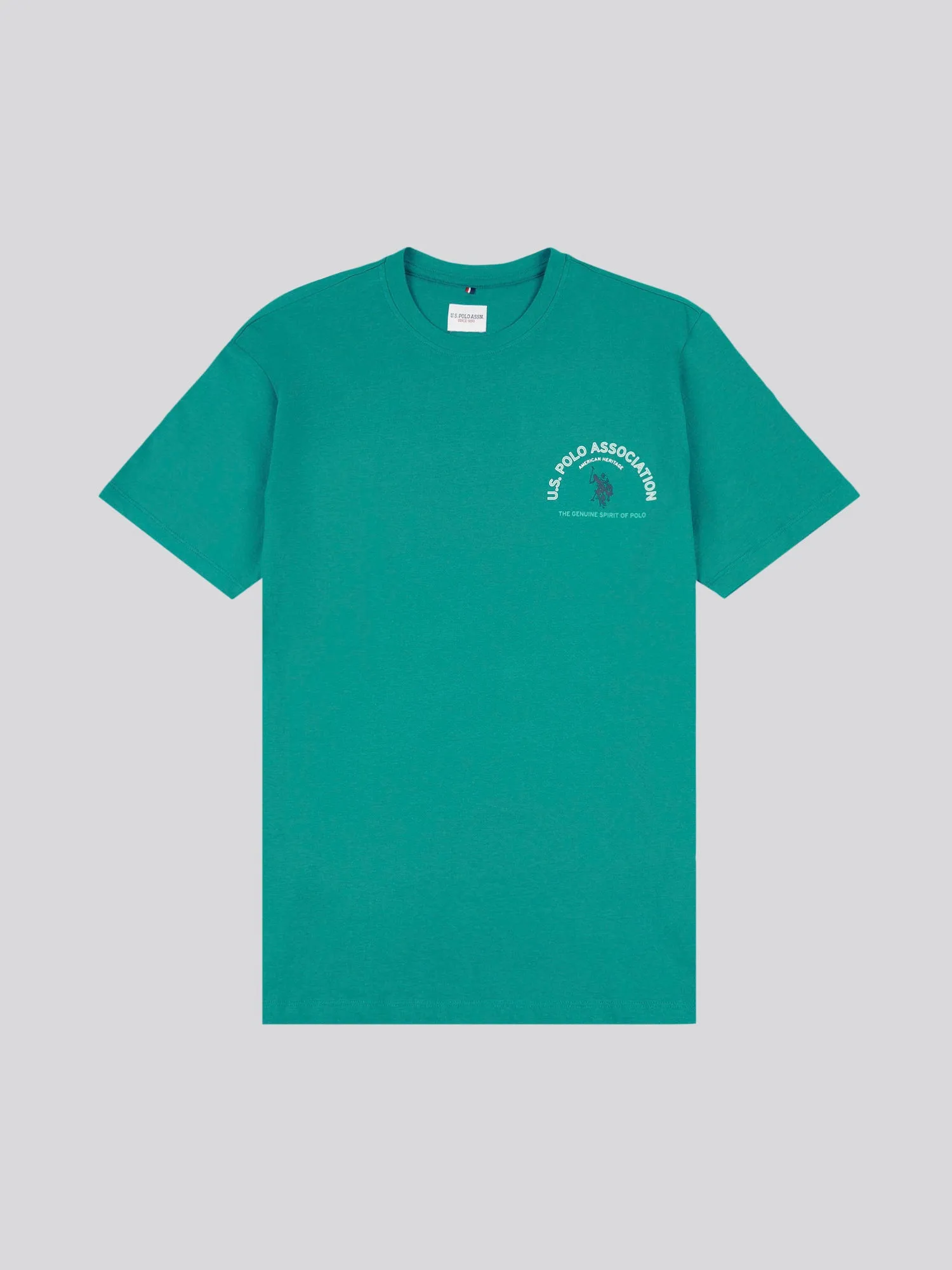 Mens Front Back Print Graphic T-Shirt in Alexandrite