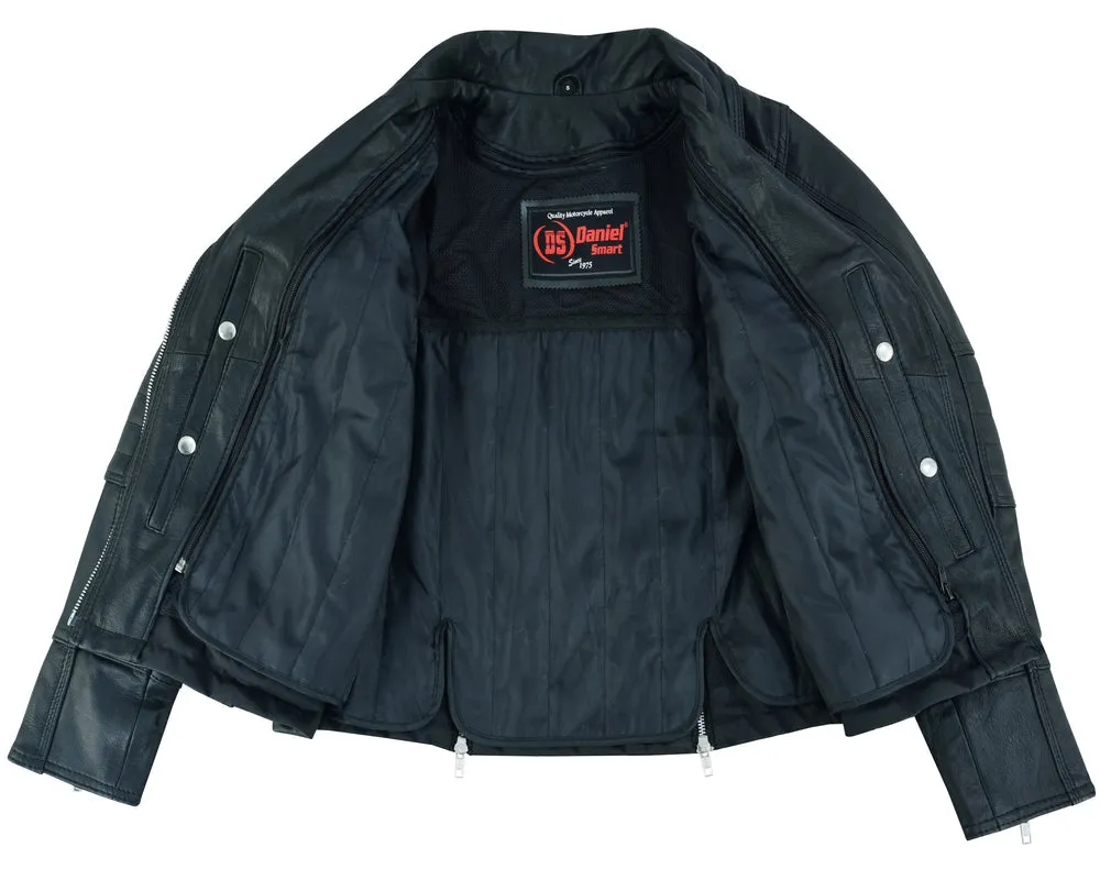 Men's Lightweight Drum Dyed Naked Lambskin Crossover Scooter - Black
