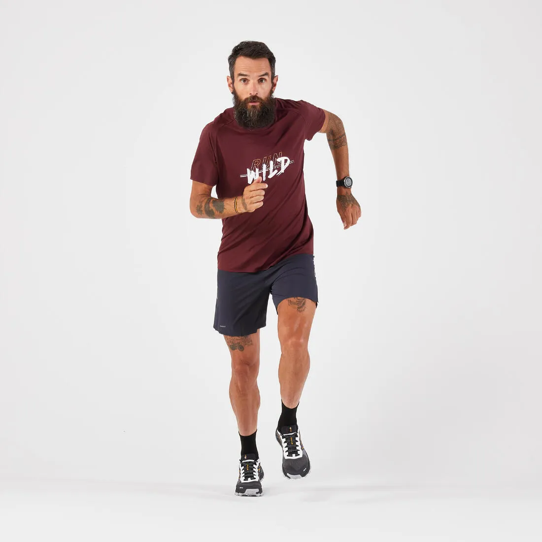 MEN'S TRAIL RUNNING SHORT-SLEEVED T-SHIRT - GRAPH/AQUA