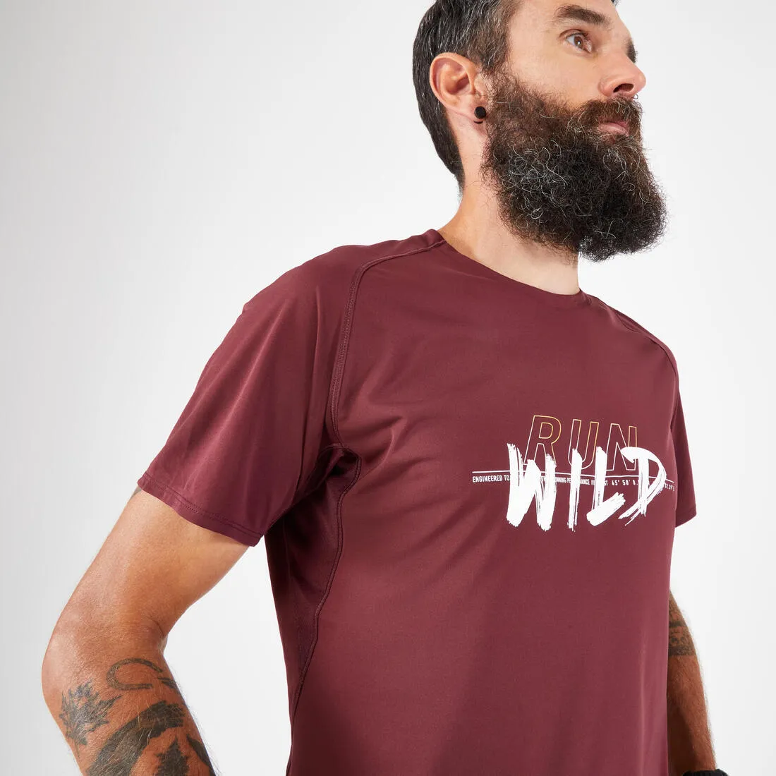 MEN'S TRAIL RUNNING SHORT-SLEEVED T-SHIRT - GRAPH/AQUA