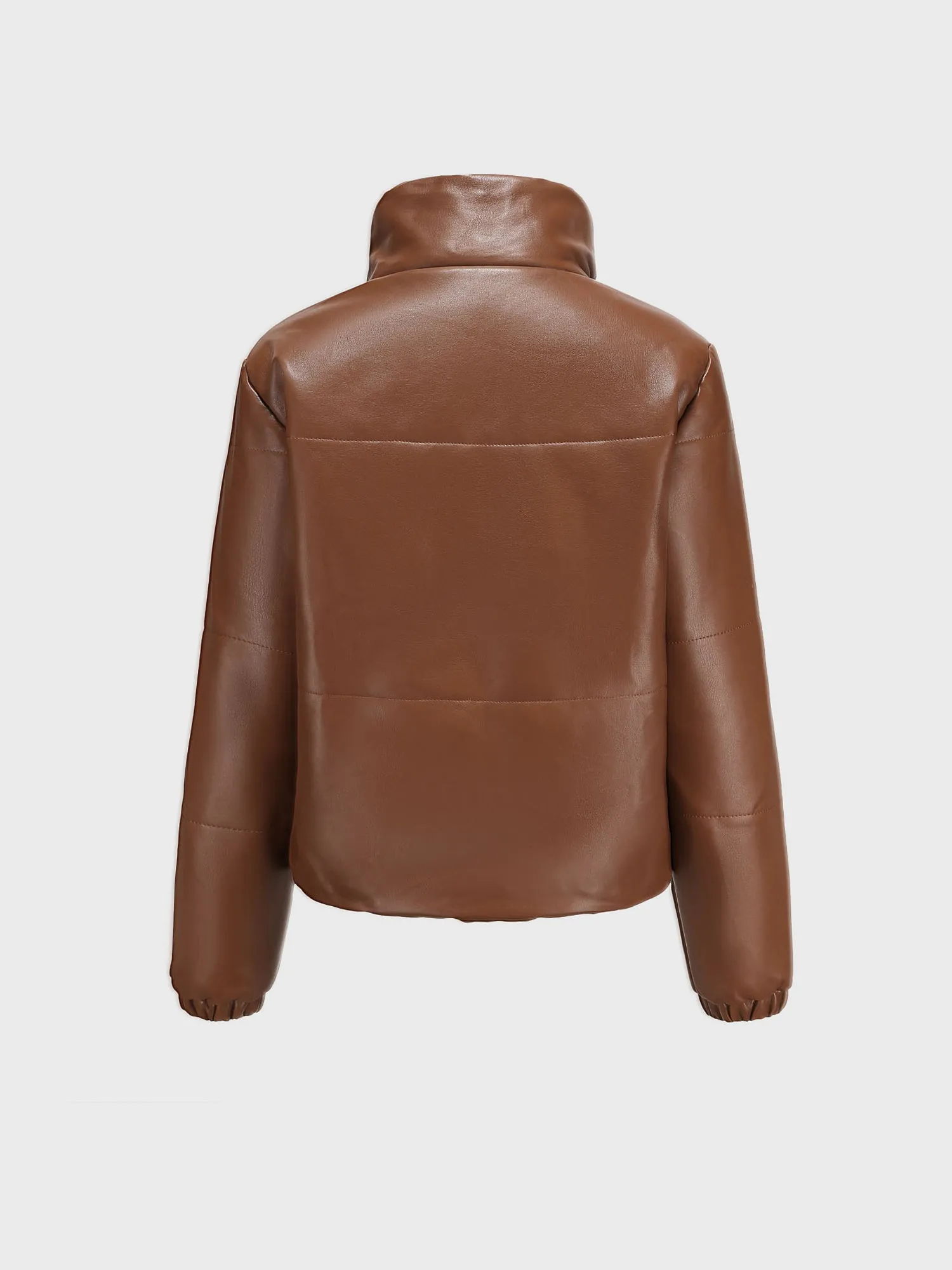 Midsize Warm Thickened Short Leather Jacket
