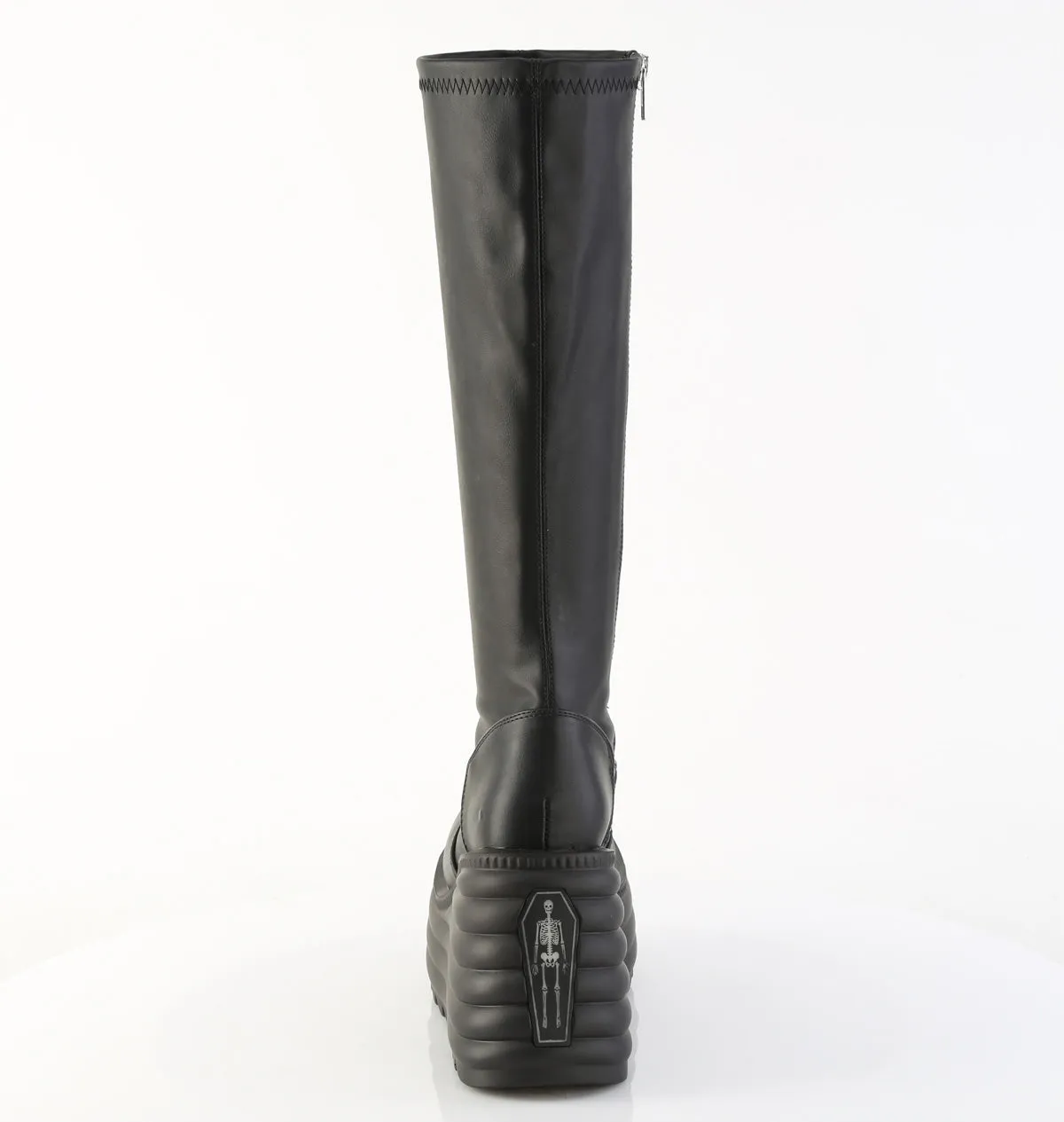 MORTE-300 DemoniaCult Black Vegan Leather Sexy Women's Mid-Calf & Knee High Boots (Alternative Footwear)