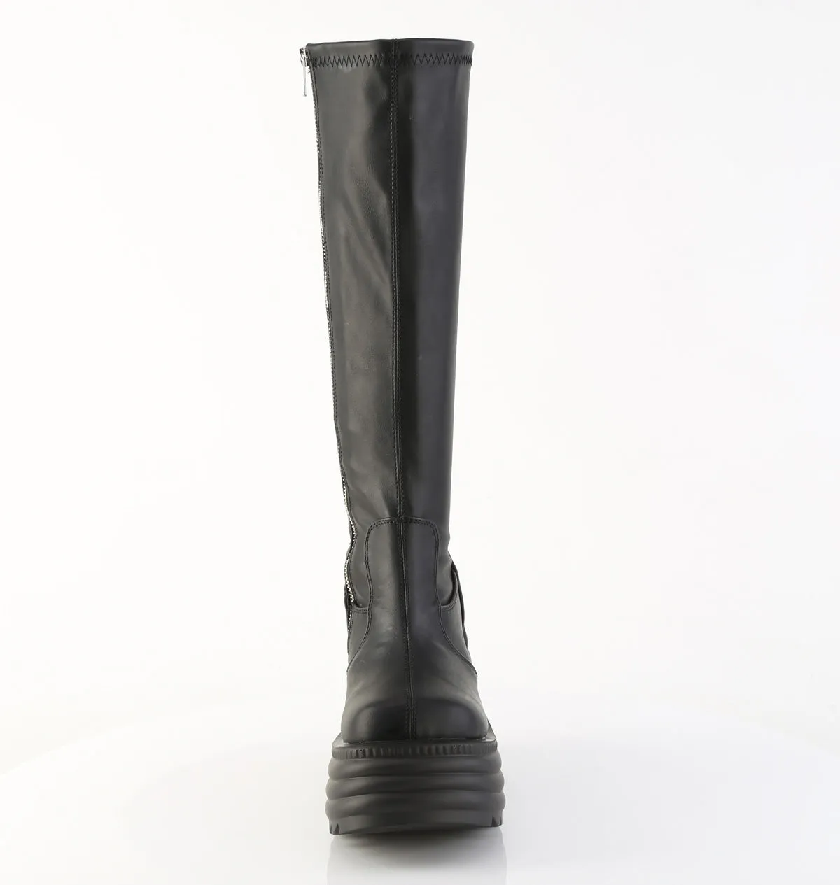 MORTE-300 DemoniaCult Black Vegan Leather Sexy Women's Mid-Calf & Knee High Boots (Alternative Footwear)