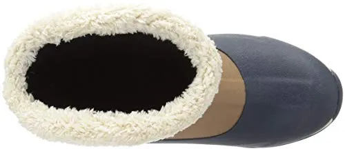 Muck Boot Arctic Apres Navy/Fog Pull On Fur Rounded Toe Waterproof Ankle Boots