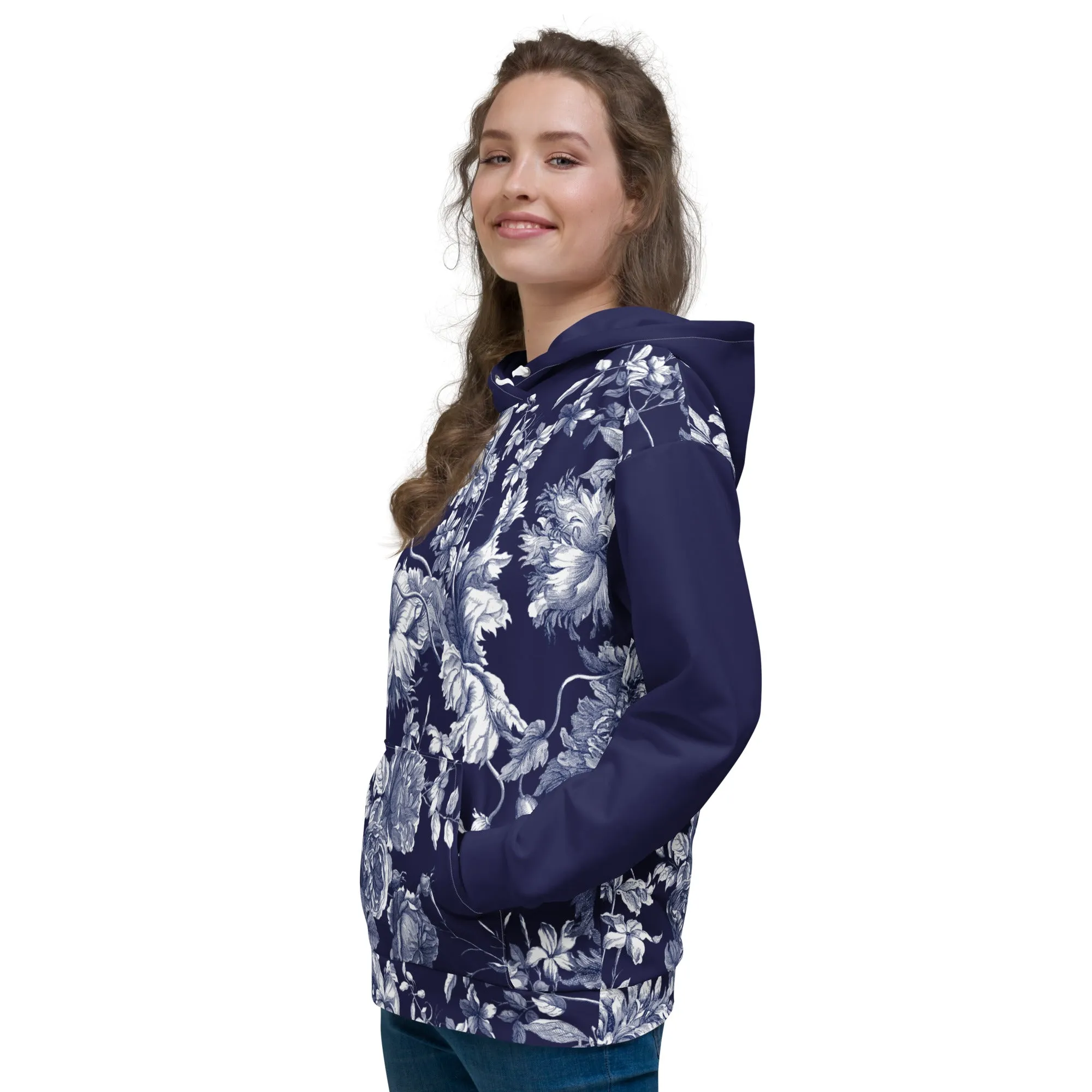 Navy Toile Hoodie