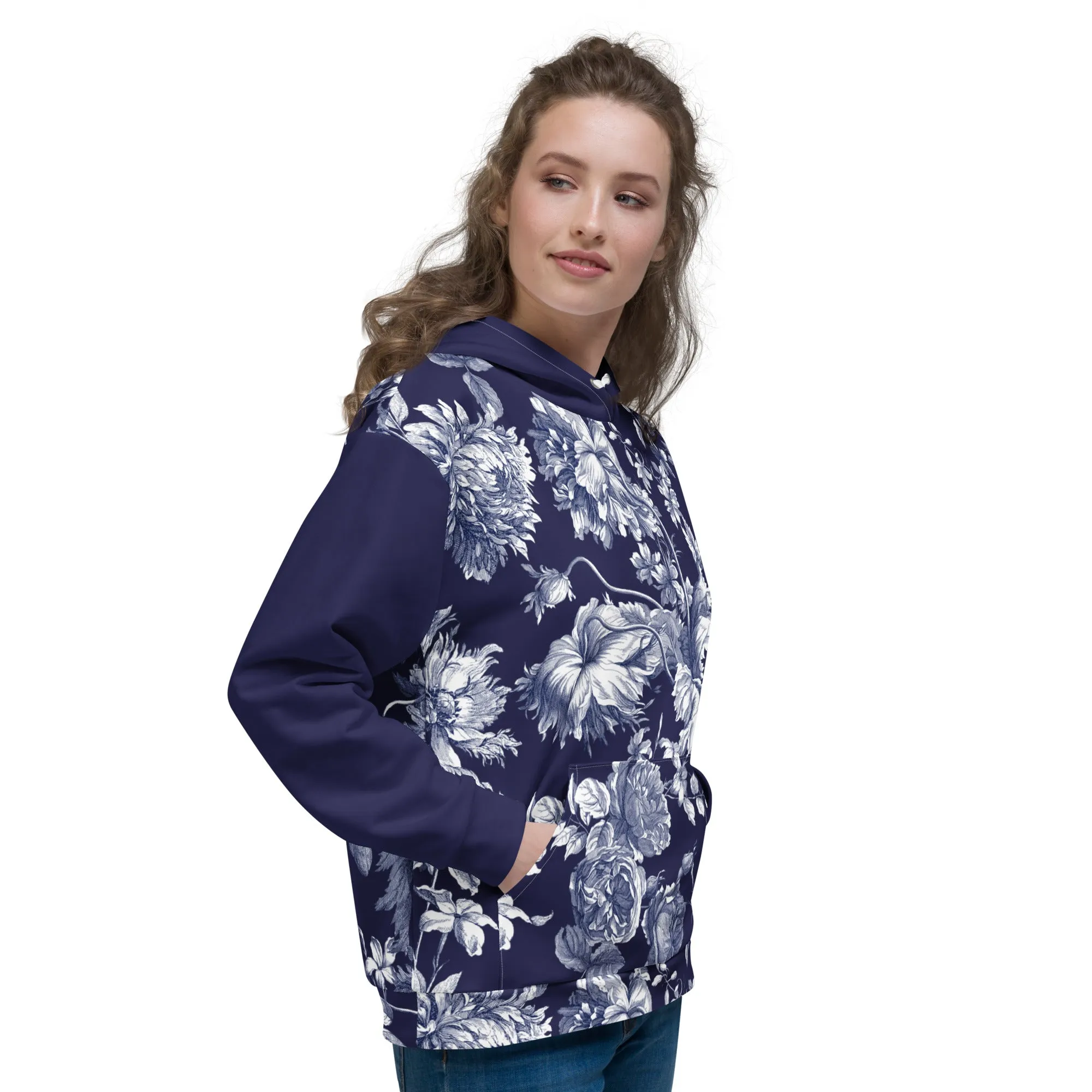 Navy Toile Hoodie