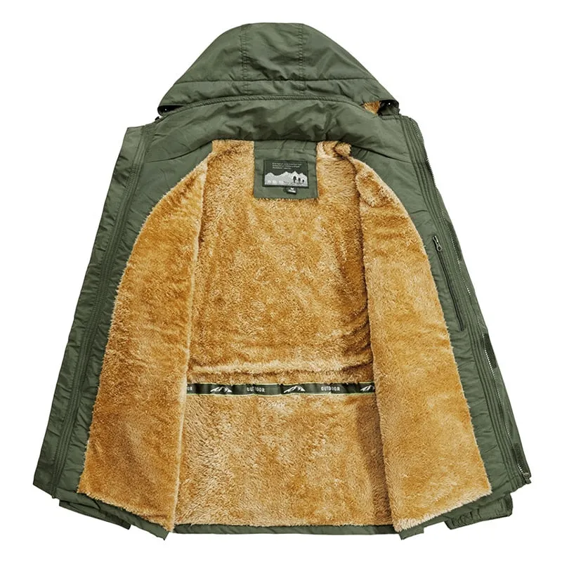 New Windproof Hooded Warm Fleece Men's Jacket