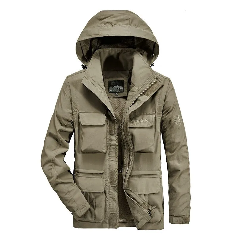 New Windproof Hooded Warm Fleece Men's Jacket