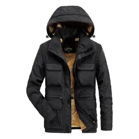 New Windproof Hooded Warm Fleece Men's Jacket