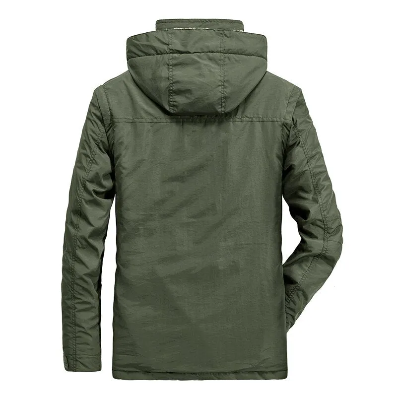 New Windproof Hooded Warm Fleece Men's Jacket