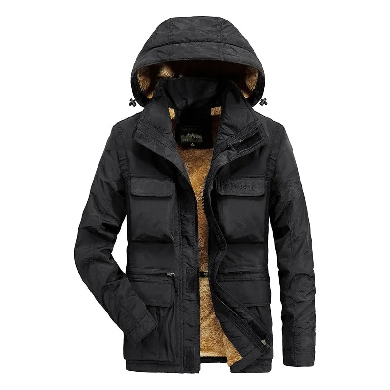 New Windproof Hooded Warm Fleece Men's Jacket