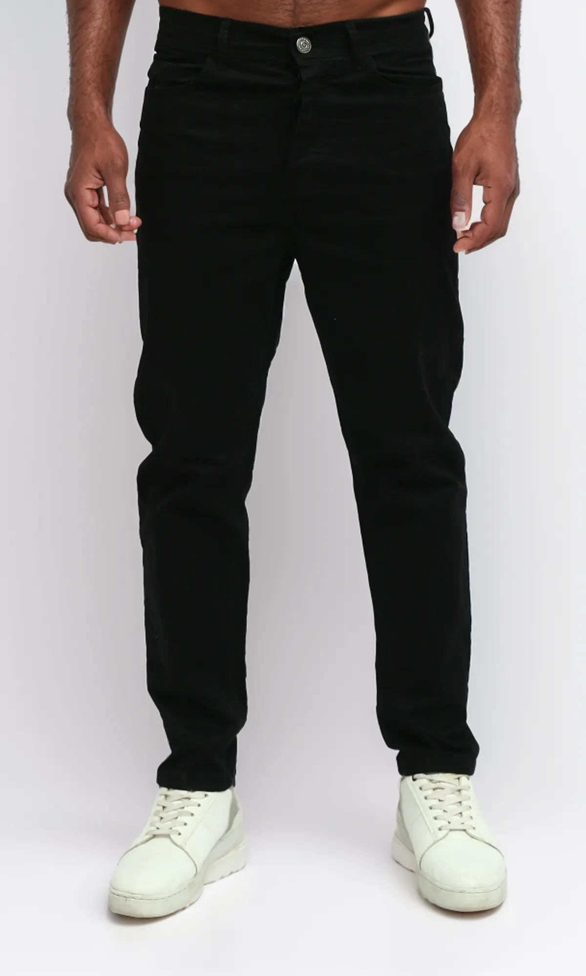 O192893 Black Gabardine Pants Slim Fit