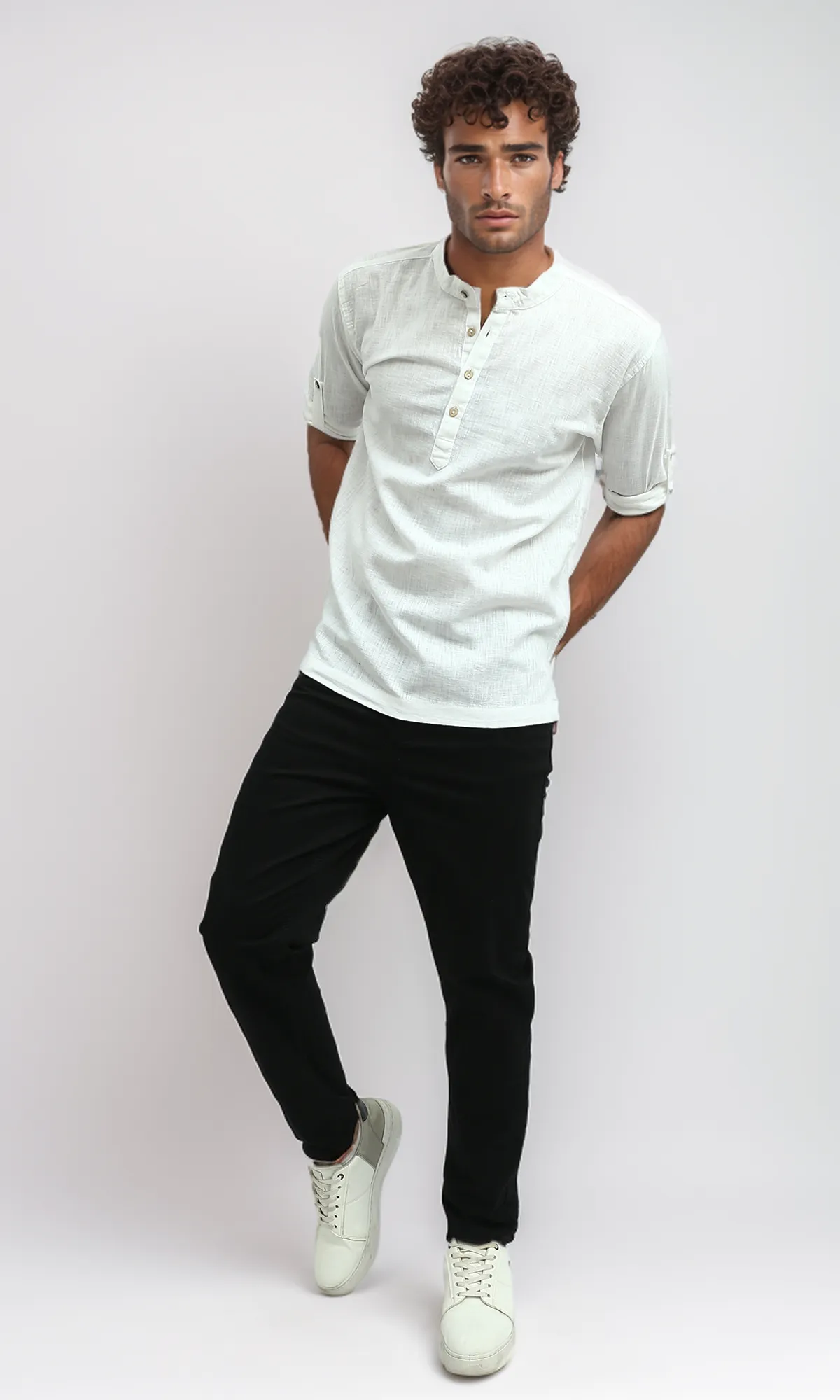 O192893 Black Gabardine Pants Slim Fit