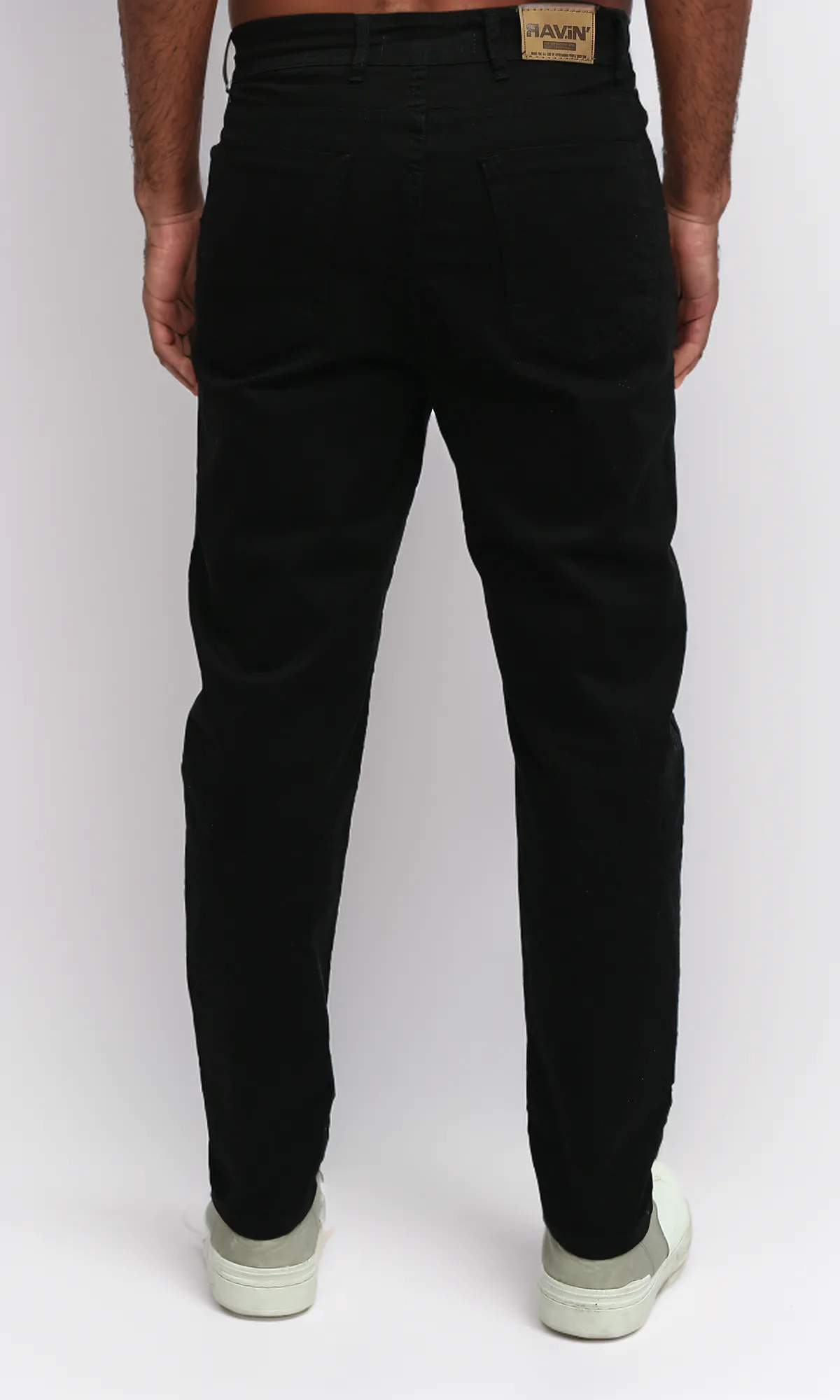 O192893 Black Gabardine Pants Slim Fit