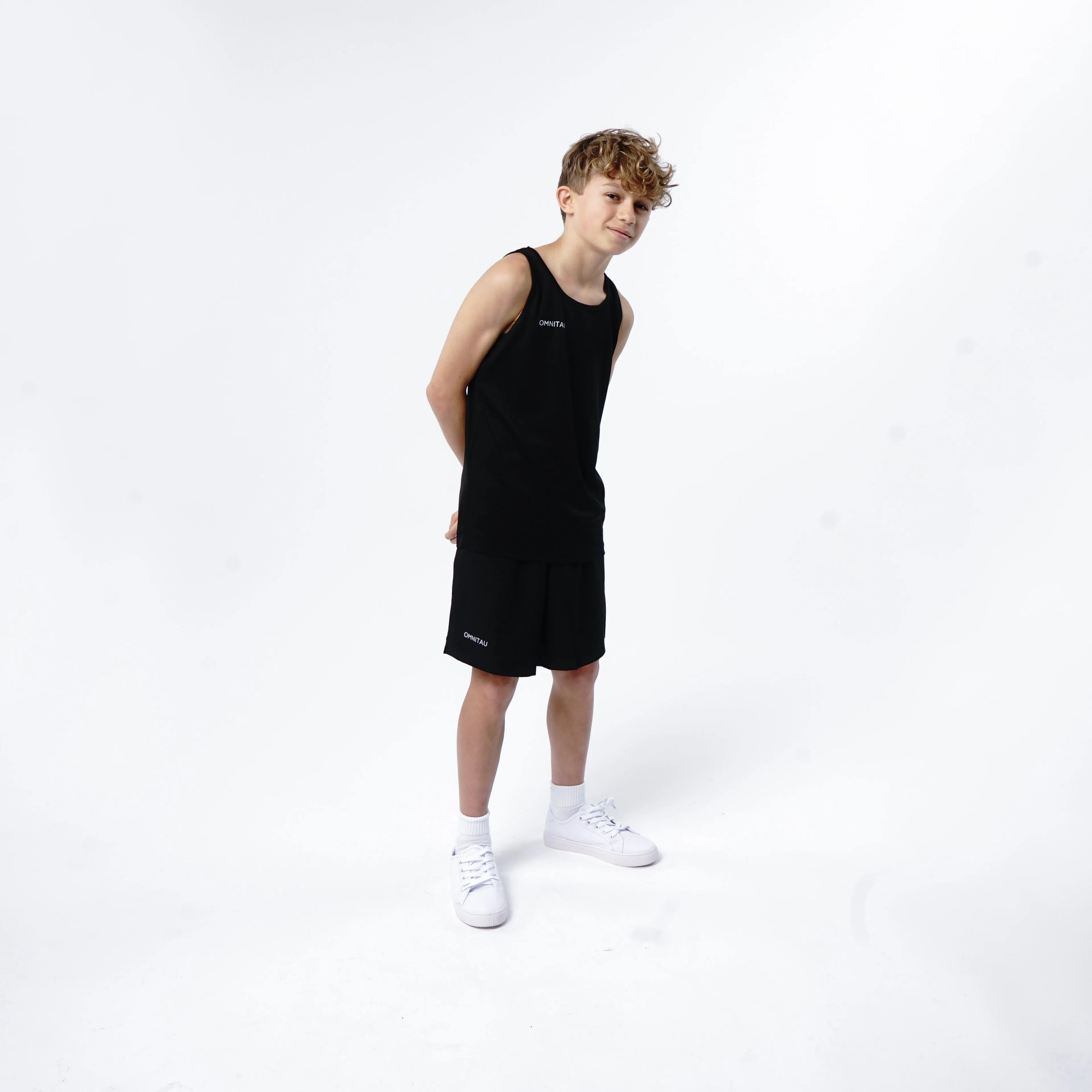 Omnitau Kid's Core Crew Neck Athletics Vest - Black