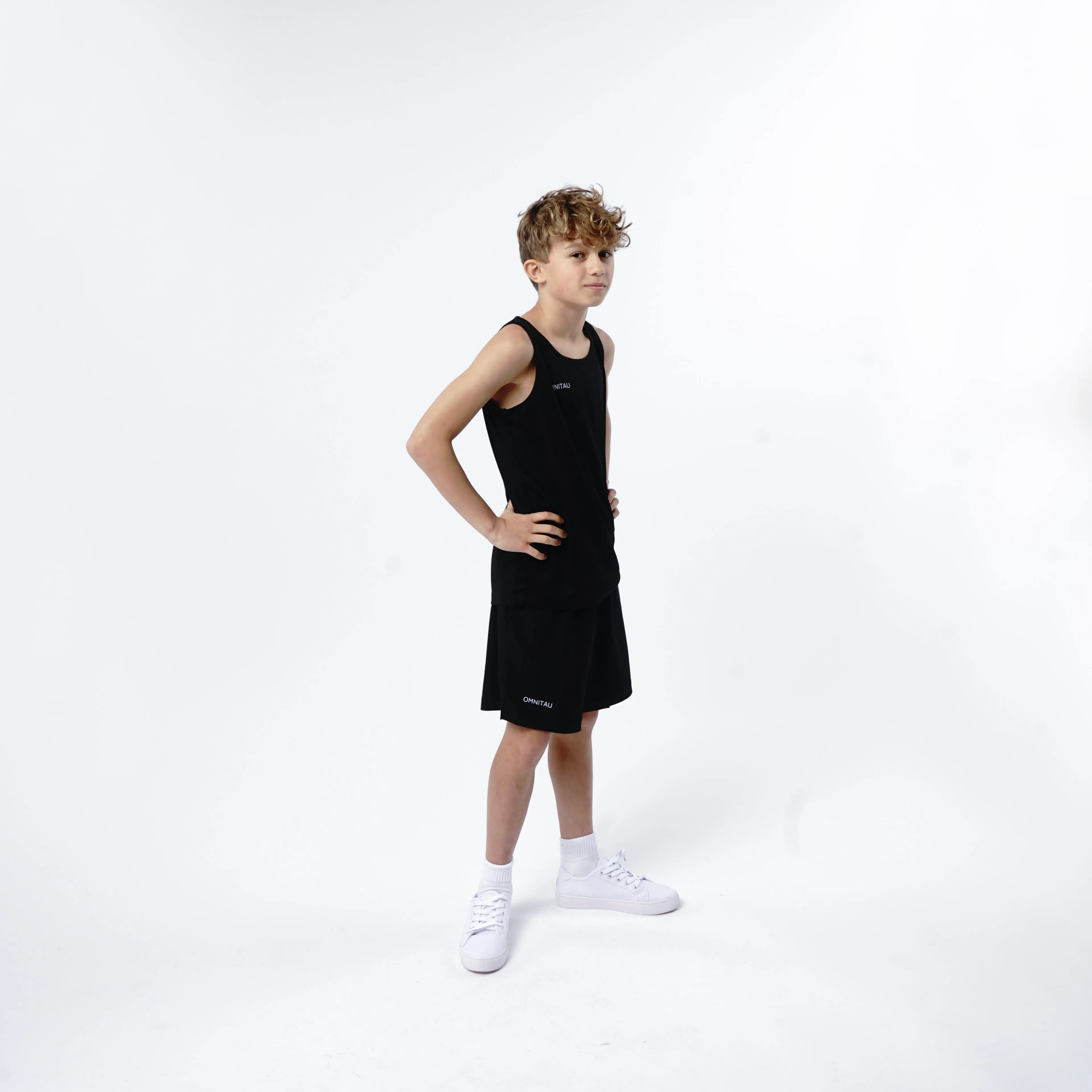 Omnitau Kid's Core Crew Neck Athletics Vest - Black