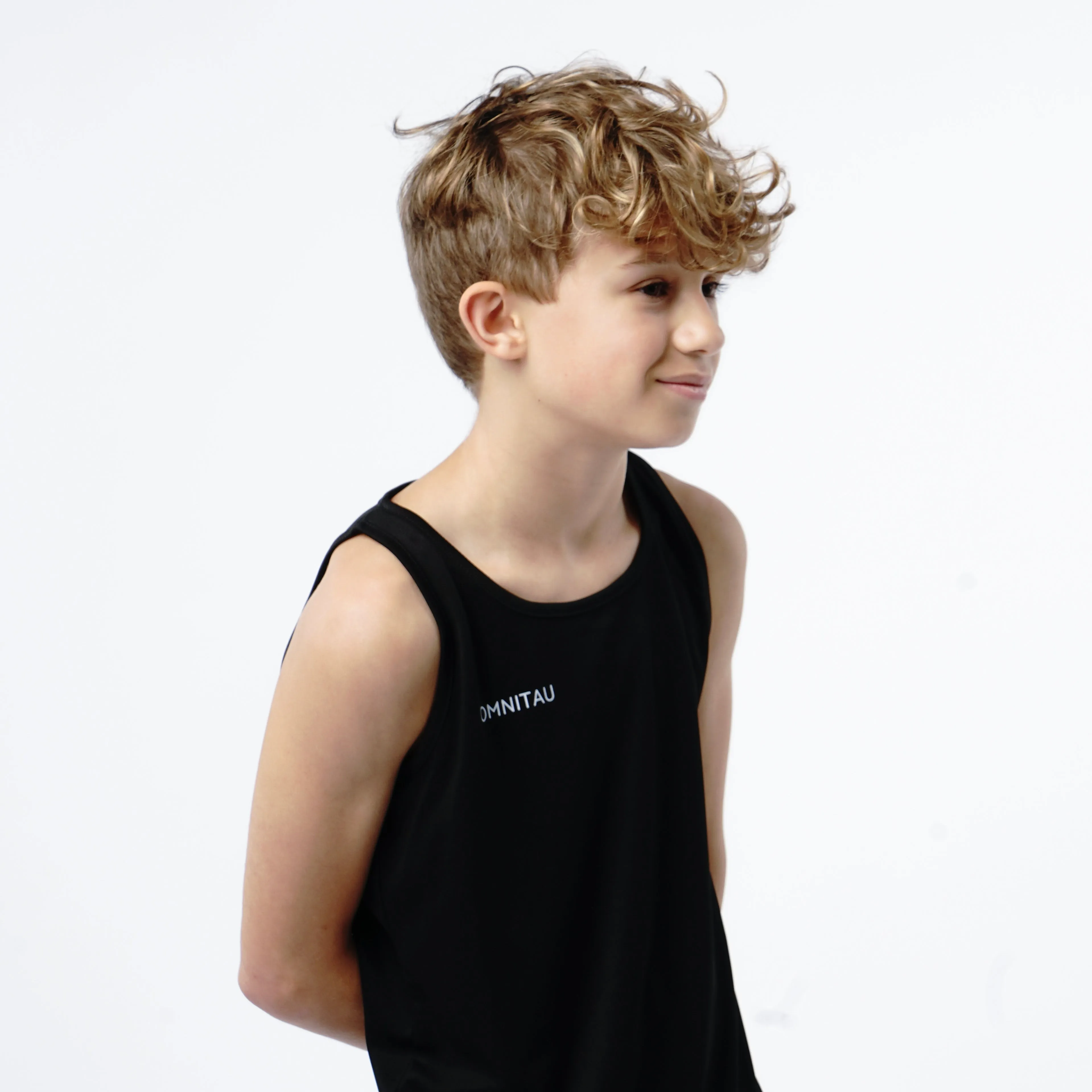 Omnitau Kid's Core Crew Neck Athletics Vest - Black
