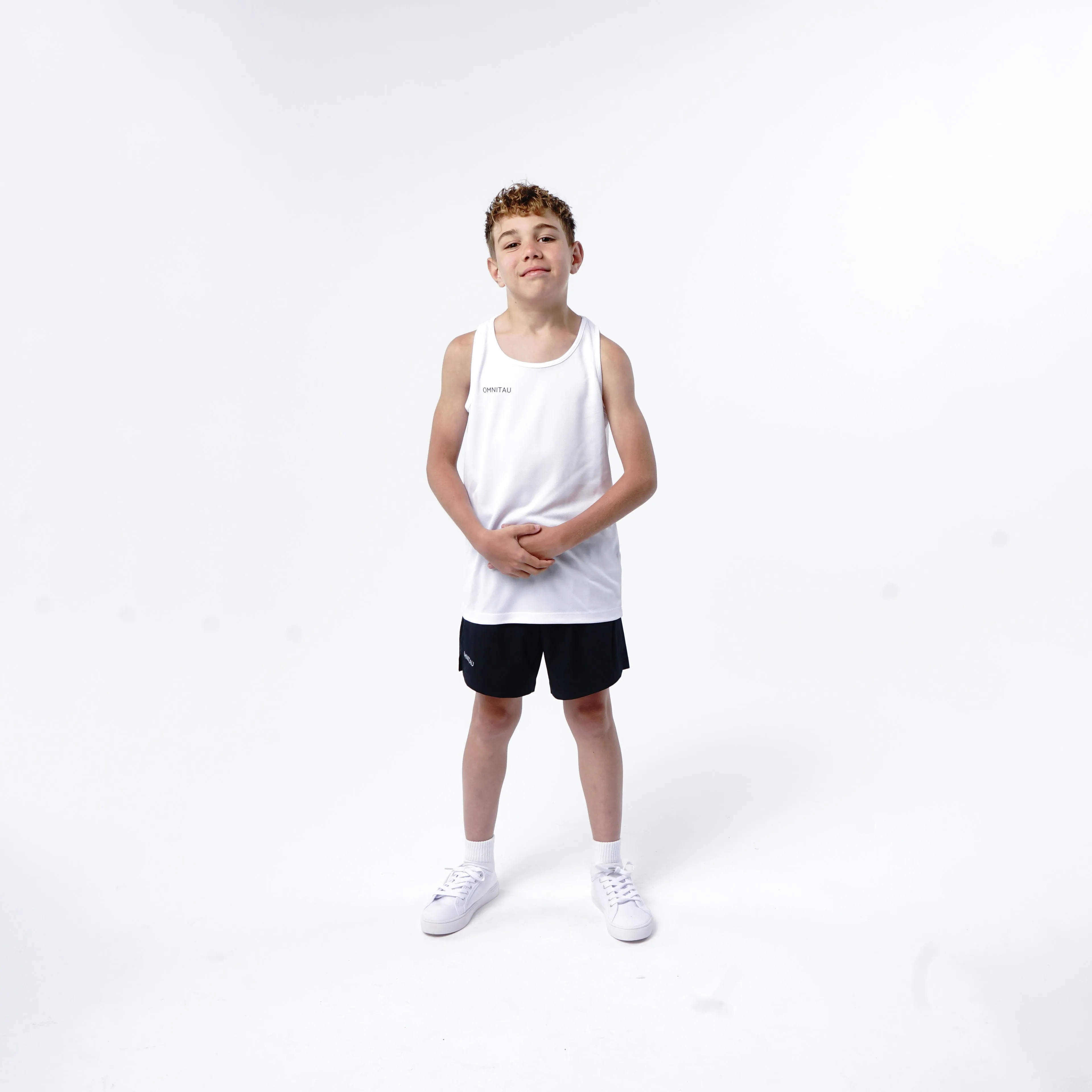 Omnitau Kid's Core Crew Neck Athletics Vest - White