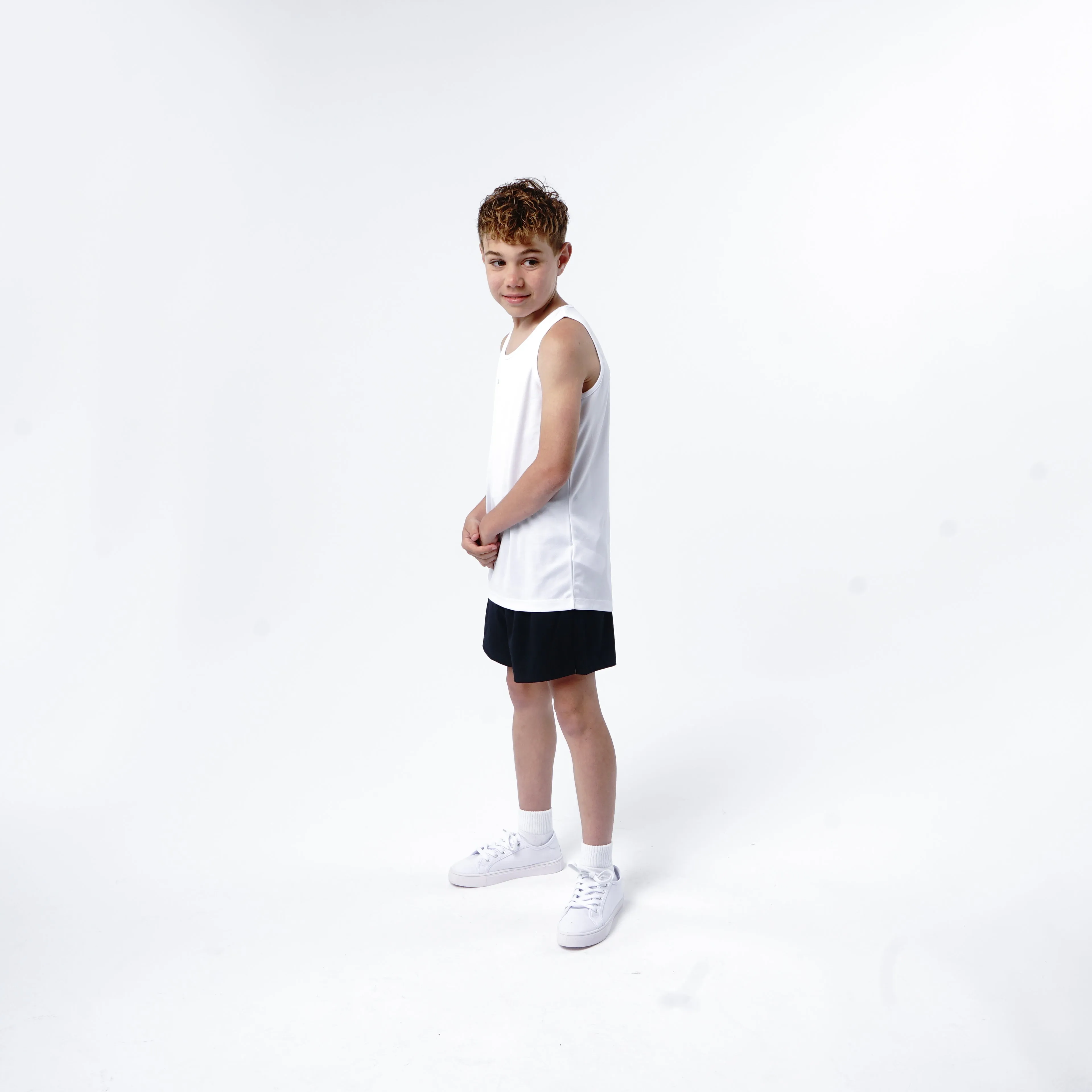 Omnitau Kid's Core Crew Neck Athletics Vest - White
