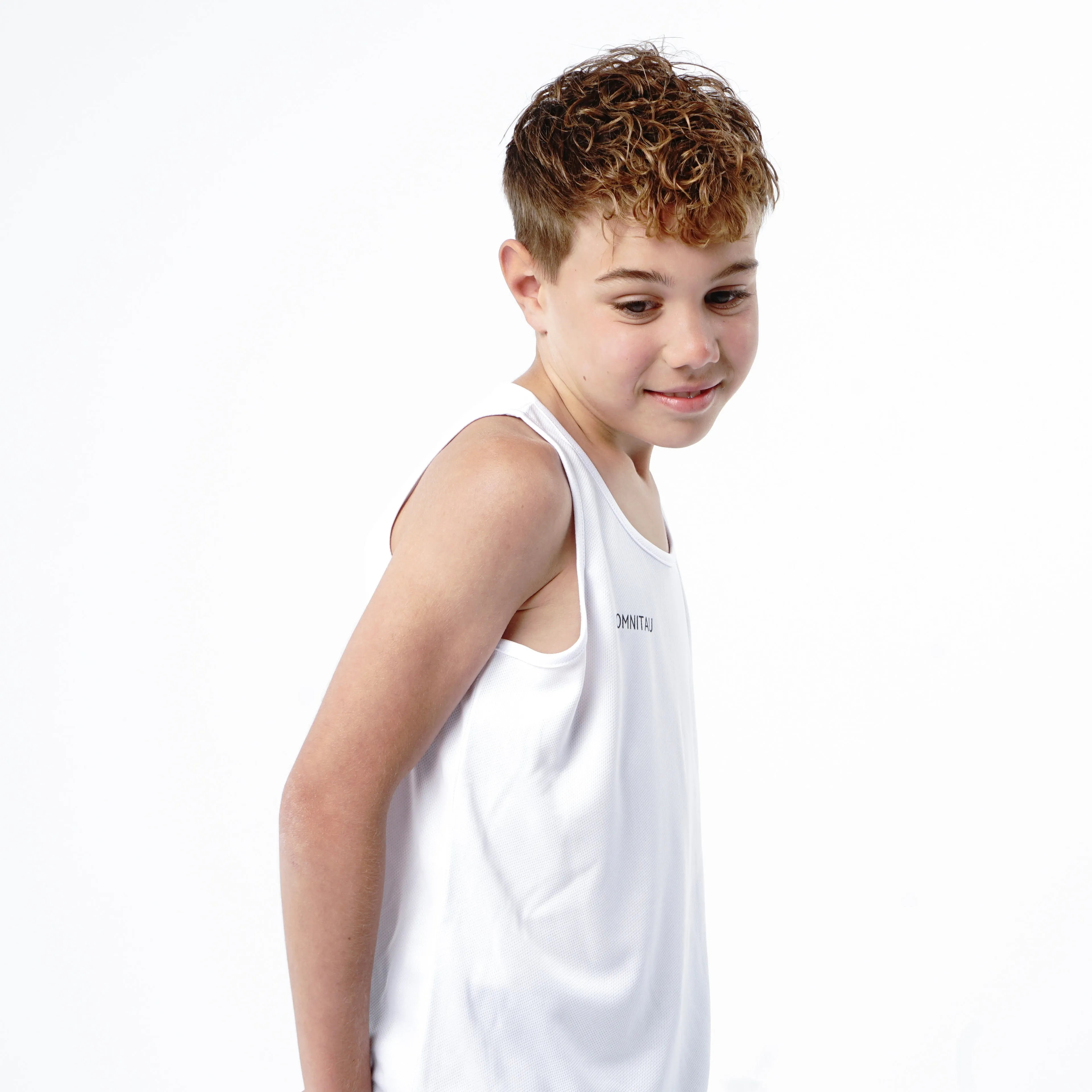 Omnitau Kid's Core Crew Neck Athletics Vest - White
