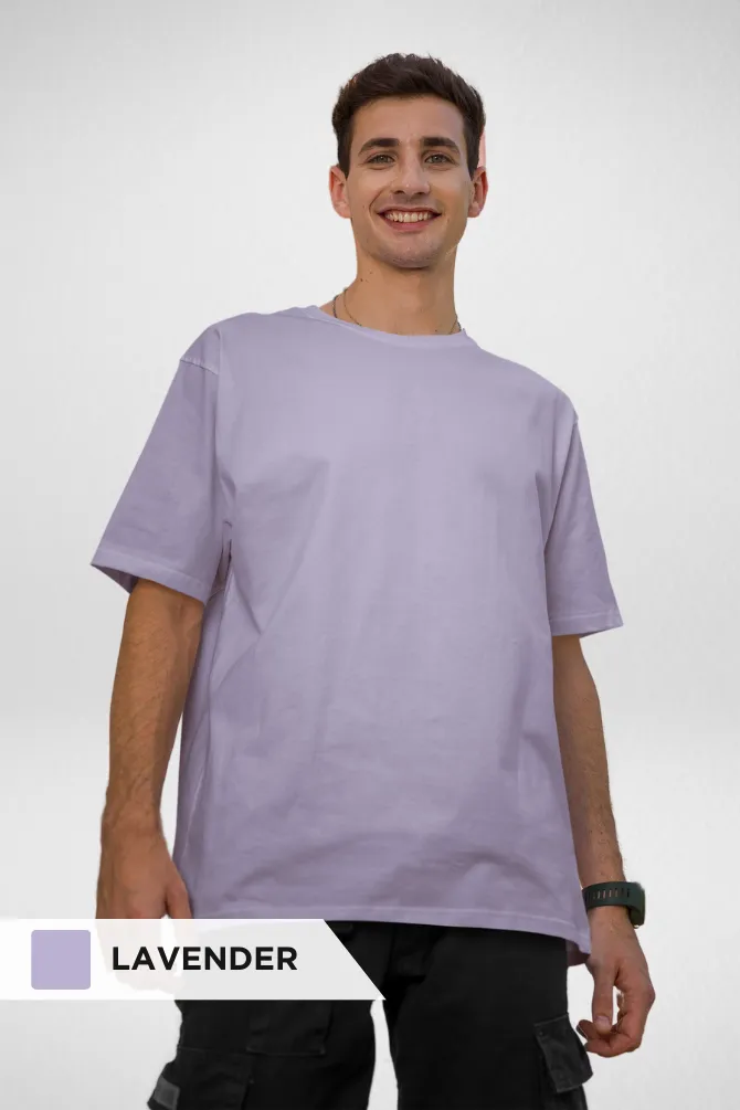 Pack Of 3 Oversized T-Shirts Black Olive Green and Lavender for Men
