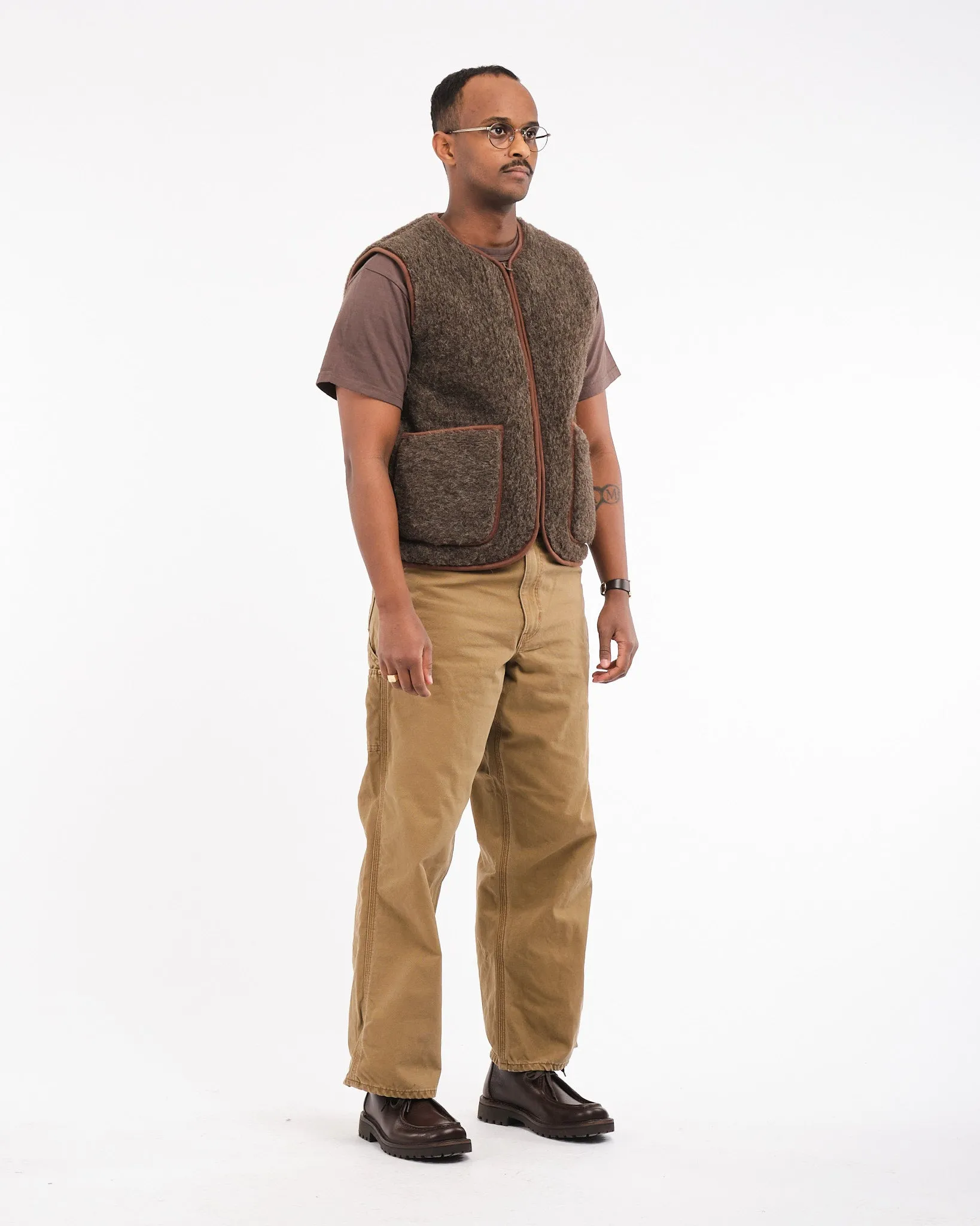 Pepitko Wool Vest Mid Brown
