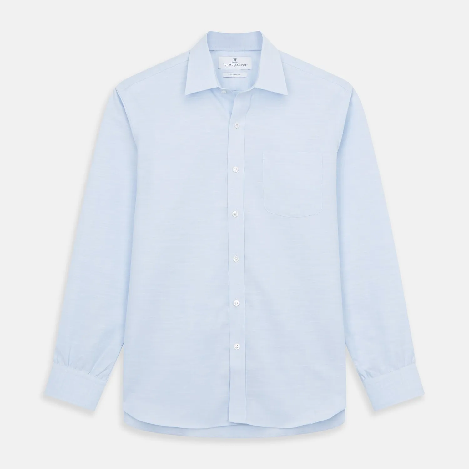 Plain Blue Weekend Fit Chambray Finch Shirt With Derby Collar And Chest Pocket