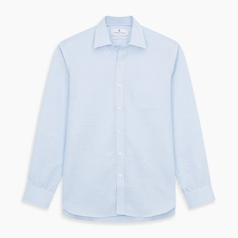 Plain Blue Weekend Fit Chambray Finch Shirt With Derby Collar And Chest Pocket