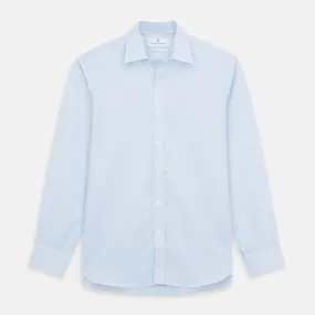 Plain Blue Weekend Fit Chambray Finch Shirt With Derby Collar And Chest Pocket