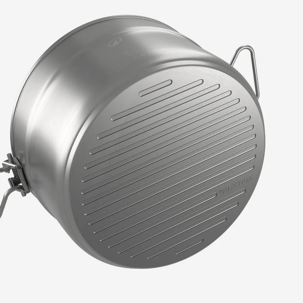 Quechua 500 Stainless Steel Nonstick Camping Cookset  25-Piece for 4 People