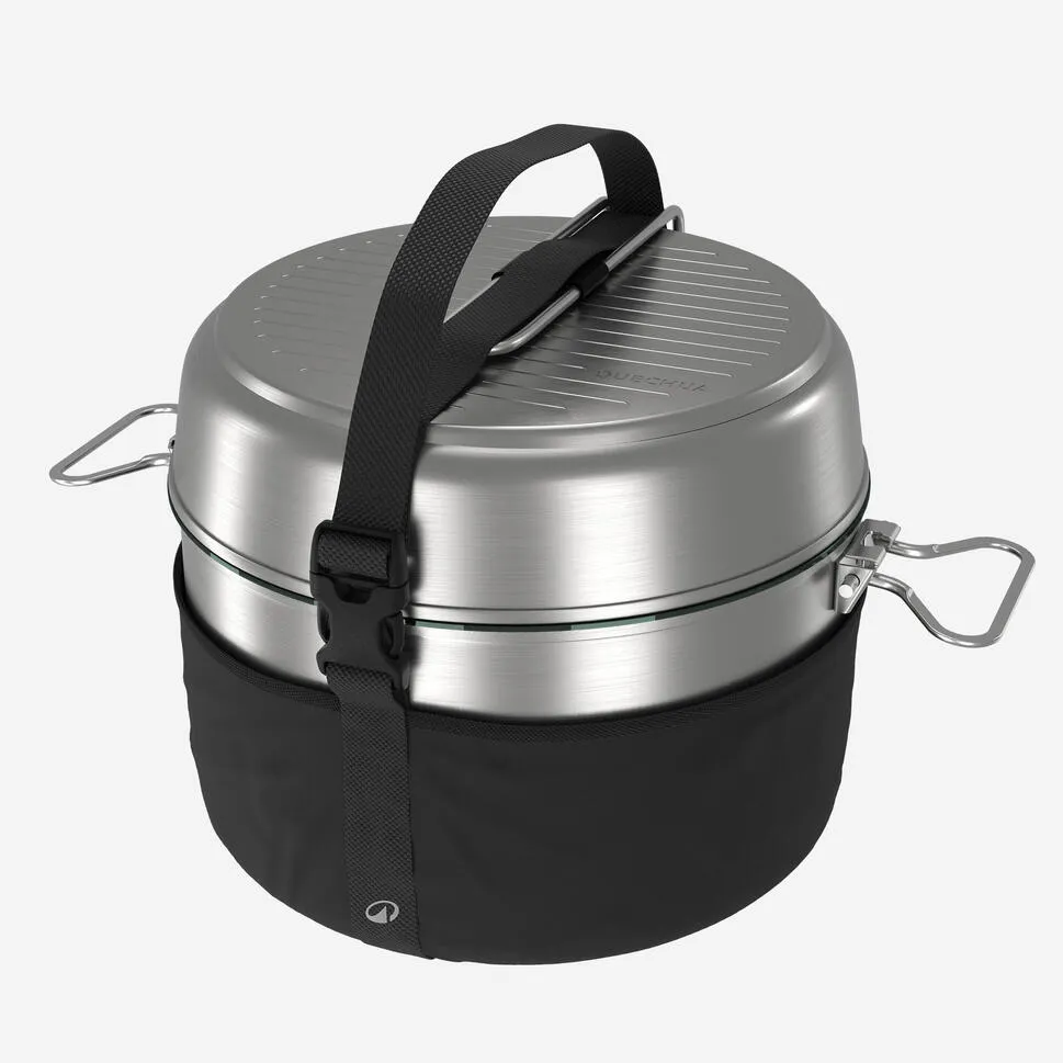 Quechua 500 Stainless Steel Nonstick Camping Cookset  25-Piece for 4 People
