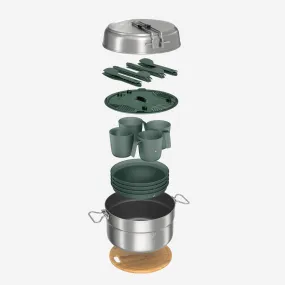 Quechua 500 Stainless Steel Nonstick Camping Cookset  25-Piece for 4 People