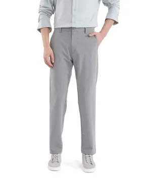 Rare Rabbit Men Travel-25 Grey Button And Zip Closure Plain Trouser