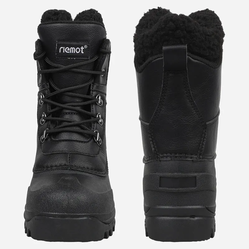 riemot Women's Snow Boots Black Waterproof & Slip-resistant Winter Boots