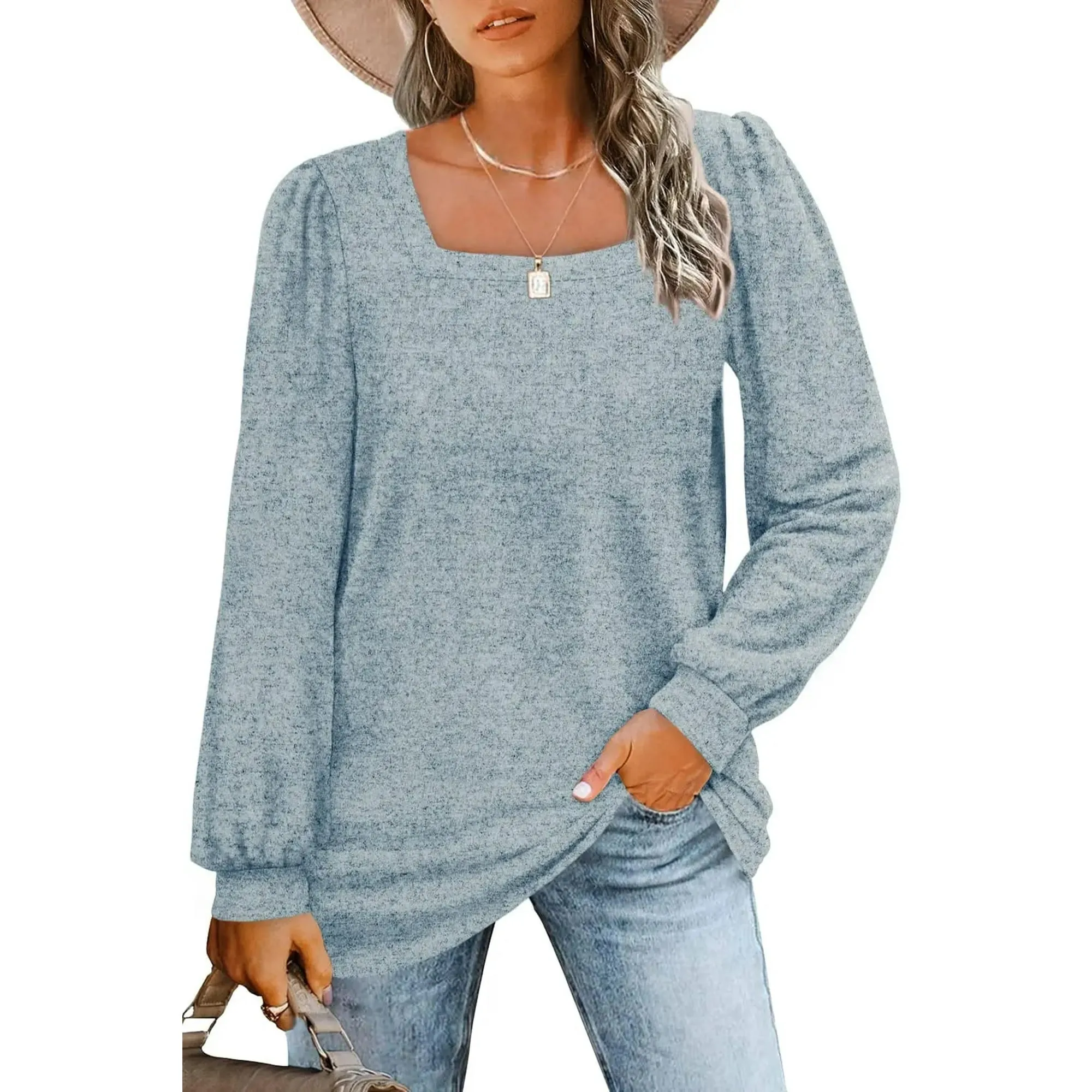 Rosvigor Blouses for Women Long Sleeve Shirts Casual Loose Tunic Fall Winter Tops