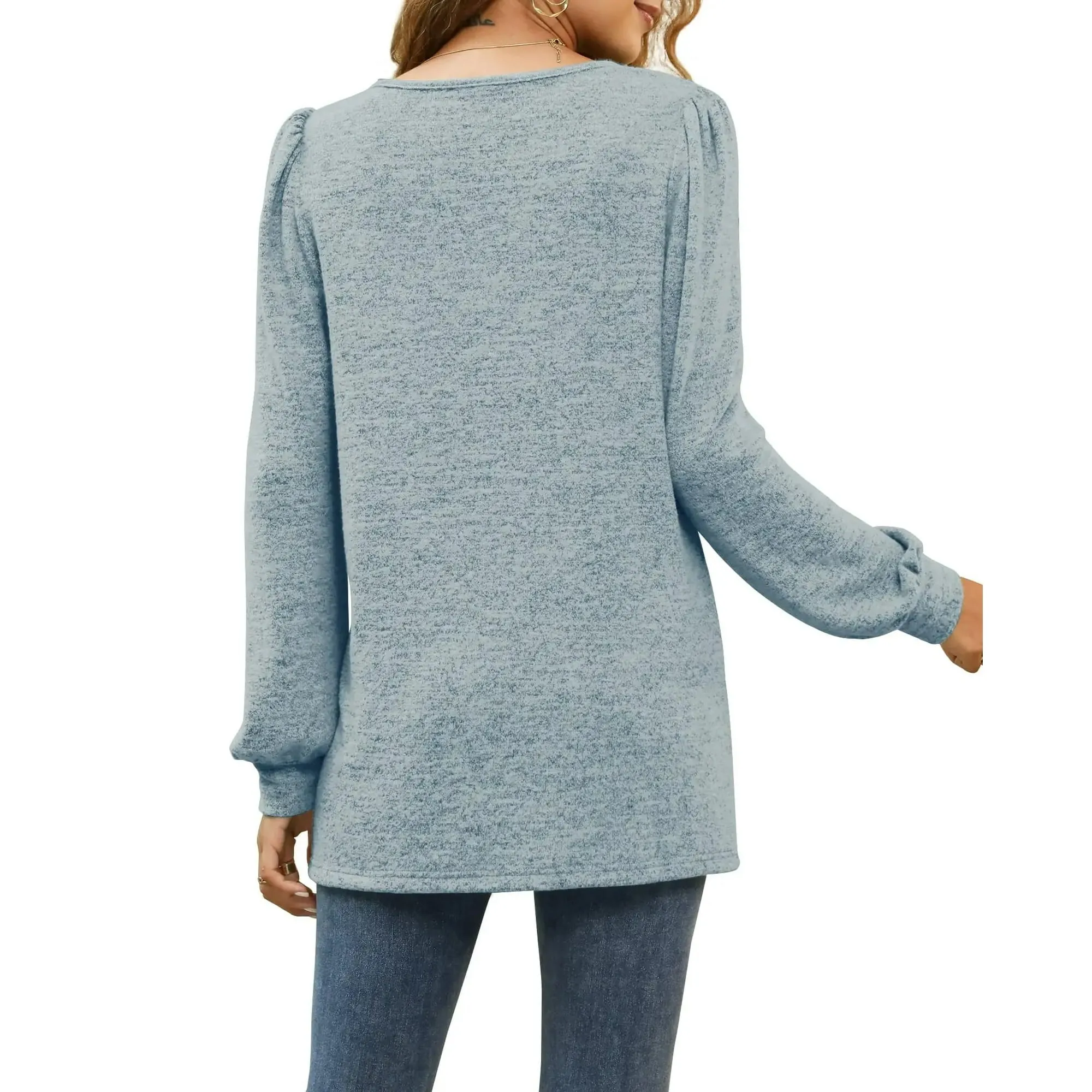 Rosvigor Blouses for Women Long Sleeve Shirts Casual Loose Tunic Fall Winter Tops