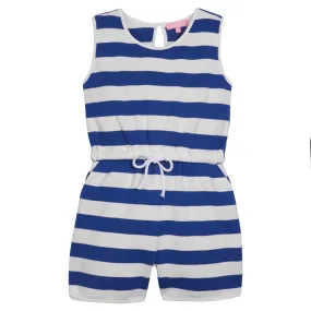 Rugby Romper - Blue & White Stripe