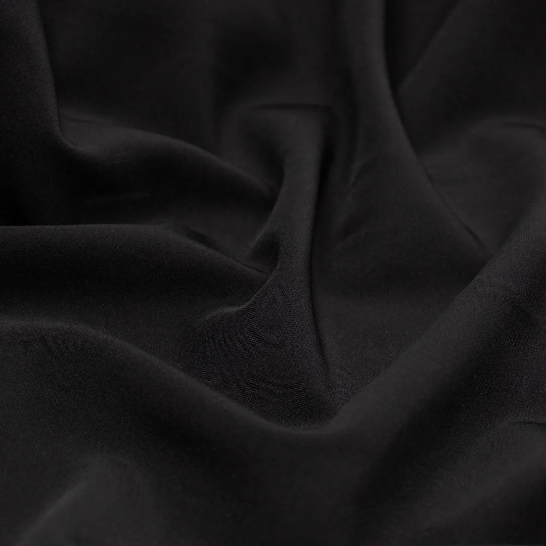 Sculpted Stretch Poly Double Crepe - Black