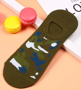 SF124 Green Camouflage Low Cut Socks