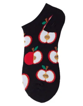 SF437 Black Red Apple Low Cut Socks