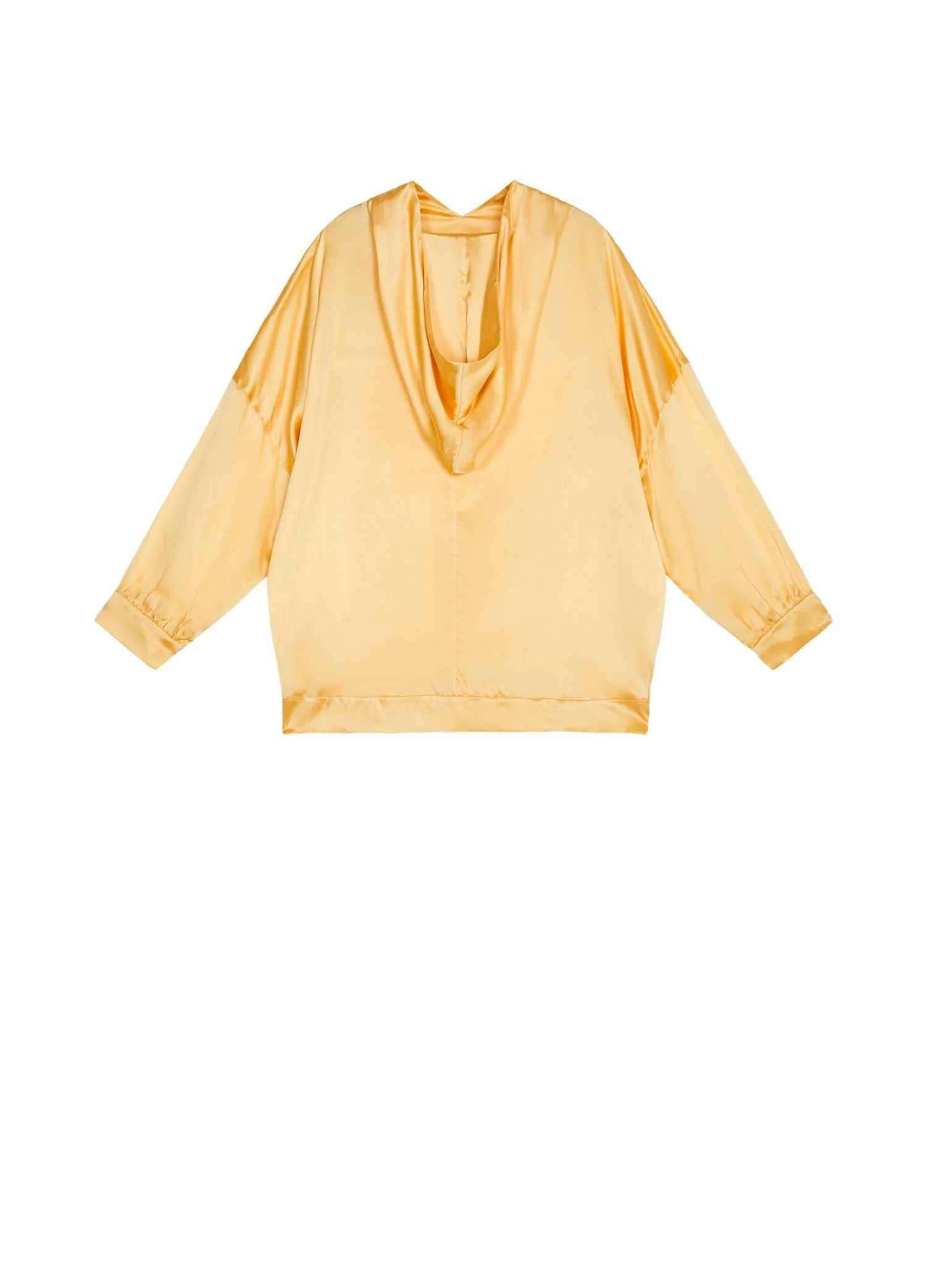 Shirts / JNBY Loose Fit Silk Hooded Long Sleeve Shirt