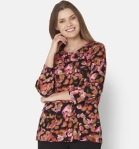Signature abstract floral print tops